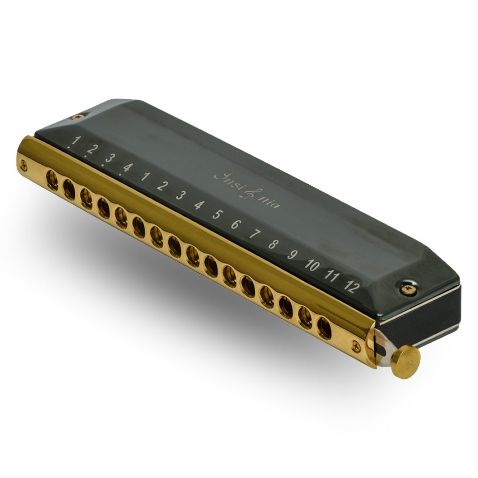 Buy Insignia Chromatic Harmonica, 16 Hole Black Online Supraa