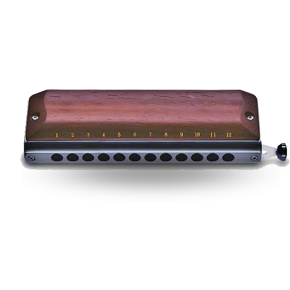 Suzuki Gregoire Maret Series Chromatic Harmonica, 12 Hole, G48W (With Rosewood Covers)