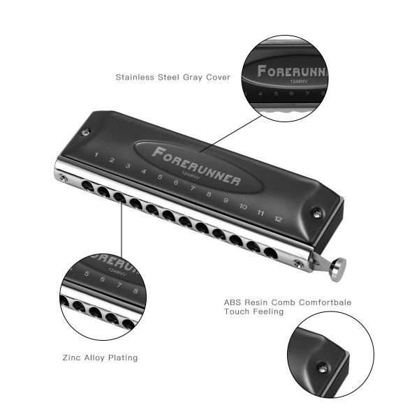 Easttop Forerunner 12 Hole Chromatic Harmonica - Image 4